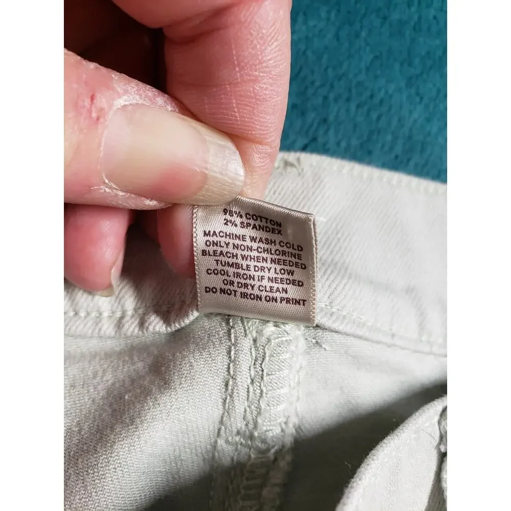 Loft Jeans Size 8 Women Beige Pants Corduroy Stretch Mid Rise Modern Skinny